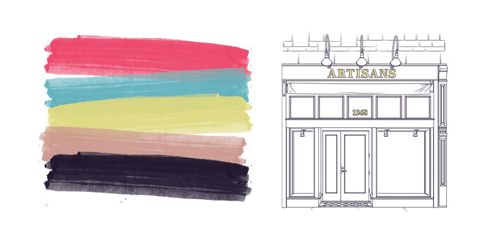 Colors and Storefront Illustration