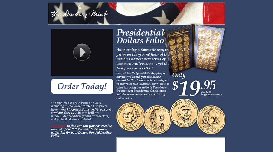Danbury Mint Presidential Dollar Folio